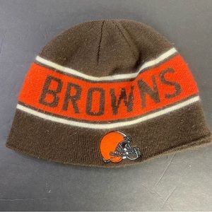 Cleveland Browns Thermal Brown & Orange NFL Uncuffed Vintage Scully‎ Beanie Hat
